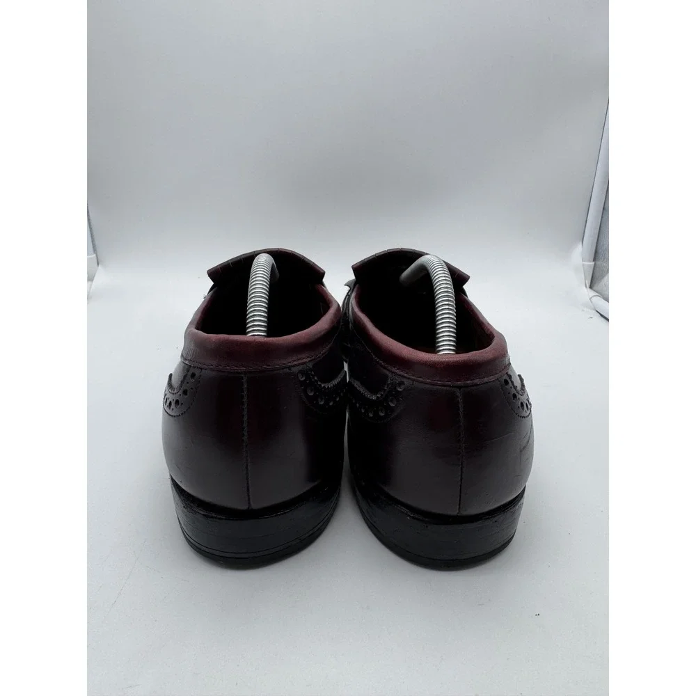 Allen Edmonds Wakefield Mens 13 A Burgundy Leather Kiltie Tassel Wingtip Loafers
